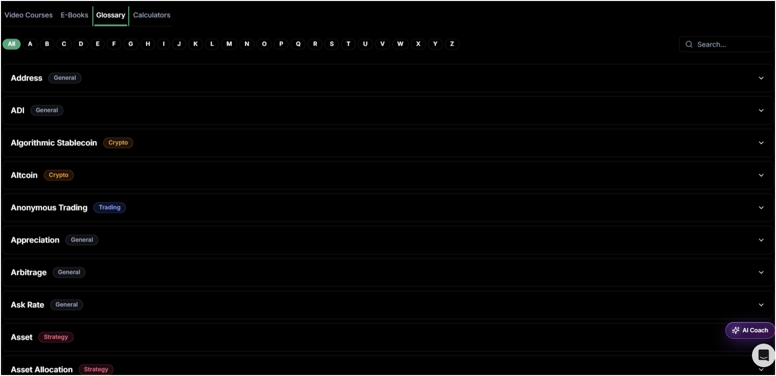 Trading Glossary